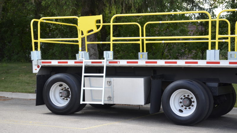 Includes safety gate, ladder,and storage cart.