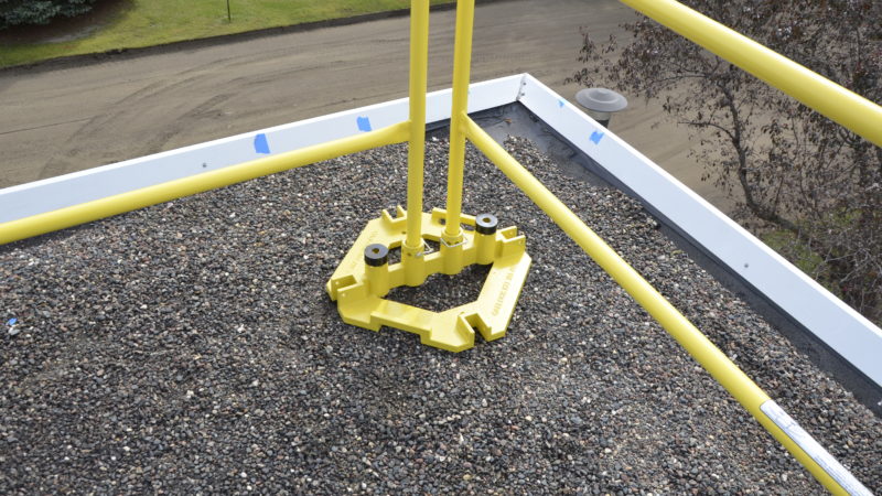 Roof Safety Rail and Base